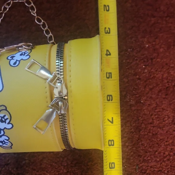 Playful Popcorn Print Yellow Crossbody Bag - Picture 13 of 14